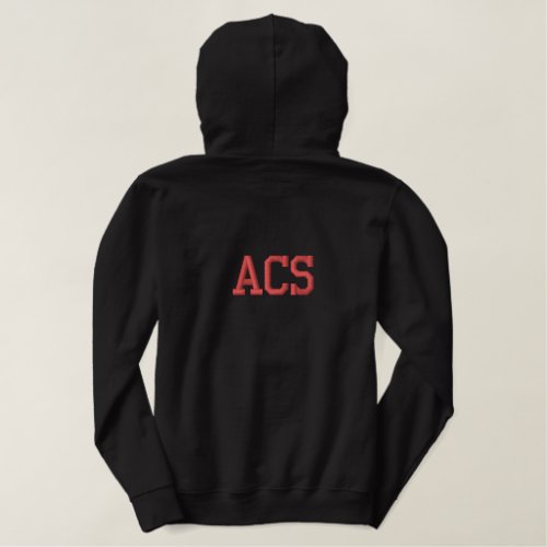 Black and Red School Color Letters Embroidered Hoodie