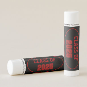 Black and Red School Colors Class Year Lip Balm