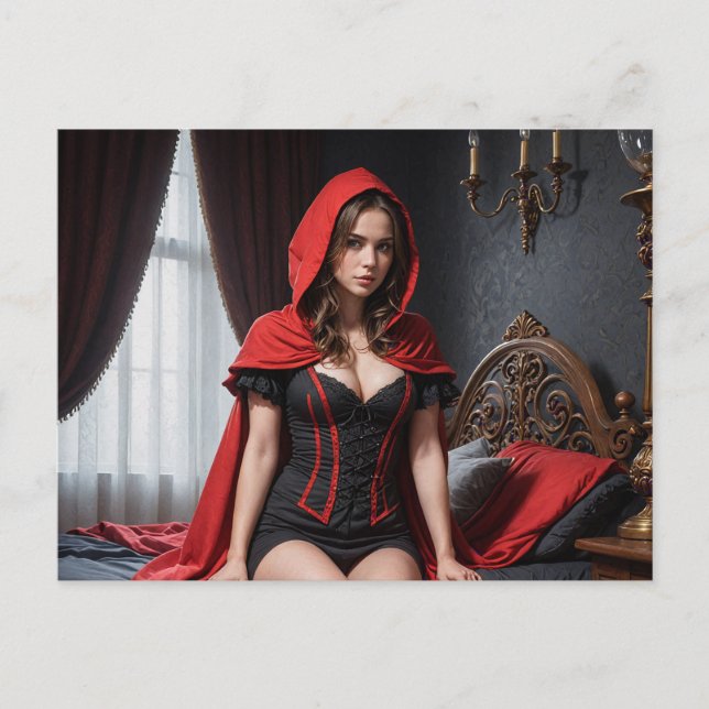 Black and Red Sexy Lingerie Postcard (Front)