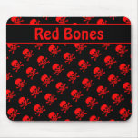 Black and Red Skulls w/ Custom Text Mouse Pad