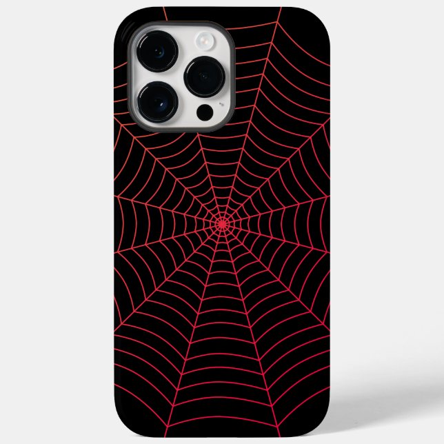 Black and red spider web Halloween pattern Case-Mate iPhone Case (Back)