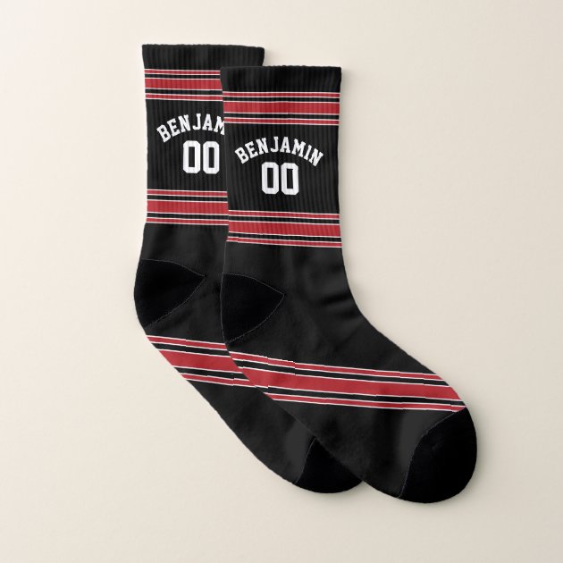 black and red sports socks