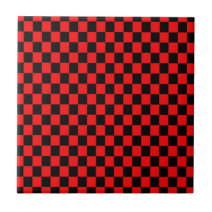 Black and Red Square design Ceramic Tile