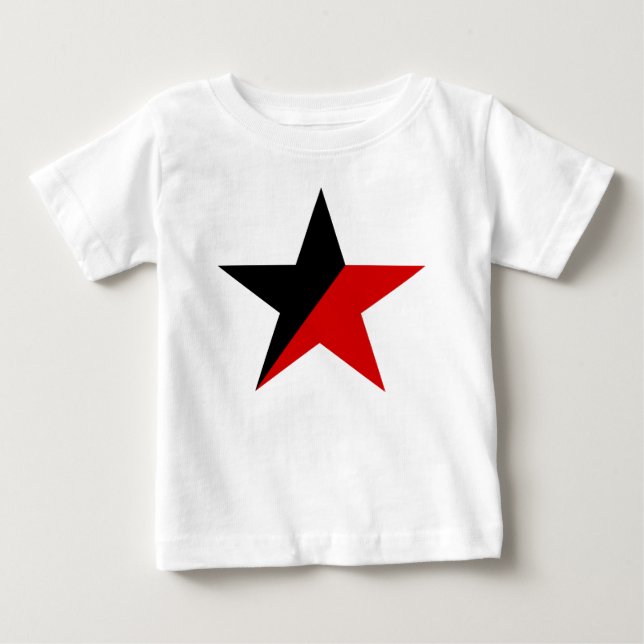 Black and Red Star Anarcho-Syndicalism Anarchism Baby T-Shirt (Front)