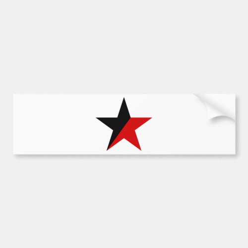 Black and Red Star Anarcho_Syndicalism Anarchism Bumper Sticker