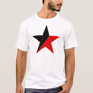 Black and Red Star Anarcho-Syndicalism Anarchism T-Shirt