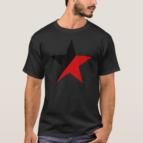 Black and Red Star Anarcho_Syndicalism Anarchism T_Shirt