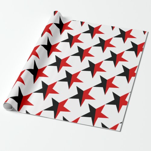 Black and Red Star Anarcho_Syndicalism Anarchism Wrapping Paper
