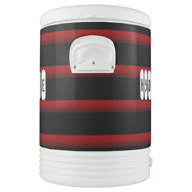 Black and Red Stripe Hydrate Igloo Cooler (Left)