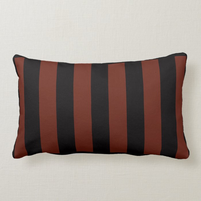 Black and Red Stripe Lumbar Pillow