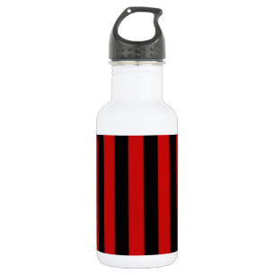 Black and Red Stripe Water Bottle