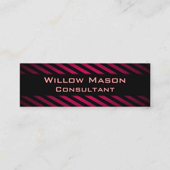 Black and Red Striped Professional Business Card (Front)