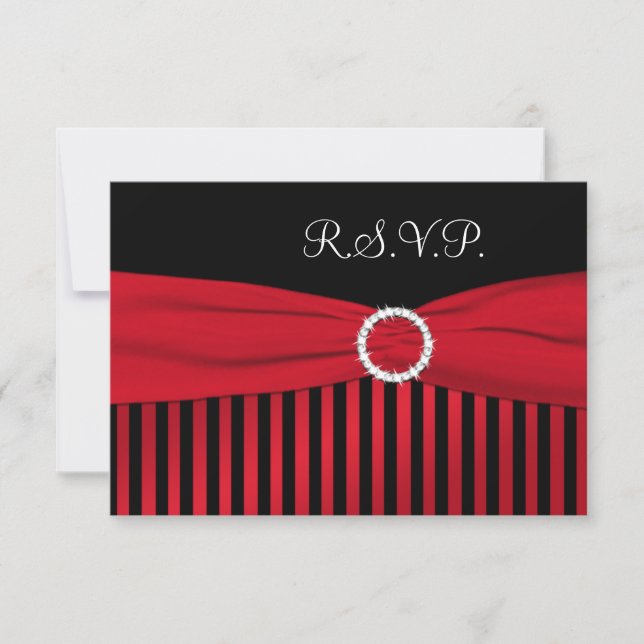 Black and Red Striped Reply Card (Front)