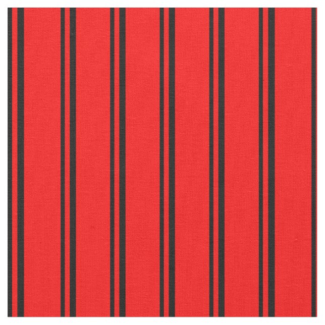Black and Red Stripes/Lines Pattern Fabric (Close Up)