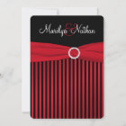Black and Red Stripes with White Wedding Invite