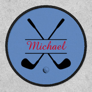 Black and Red Stylish Logo and Name Golf Player Patch