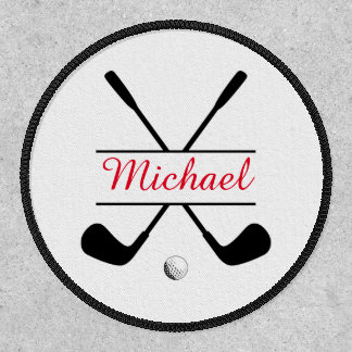 Black and Red Stylish Logo and Name Golf Player Patch