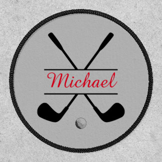Black and Red Stylish Logo and Name Golf Player Patch