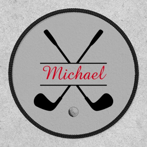 Black and Red Stylish Logo and Name Golf Player Patch