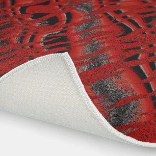 Black and Red Tiger Abstract Outdoor Rug