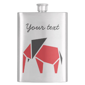 Black and red trendy elephant symbol design flask