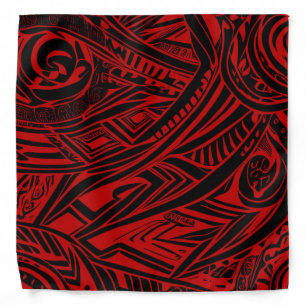 Black And Red Tribal Abstract Bandana