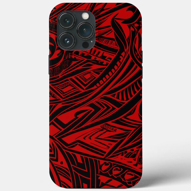 Black And Red Tribal Abstract  Case-Mate iPhone Case (Back)