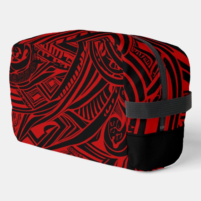 Black And Red Tribal Abstract  Dopp Kit (Left Corner)