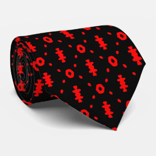 Black And Red Tribal Pattern Neck Tie