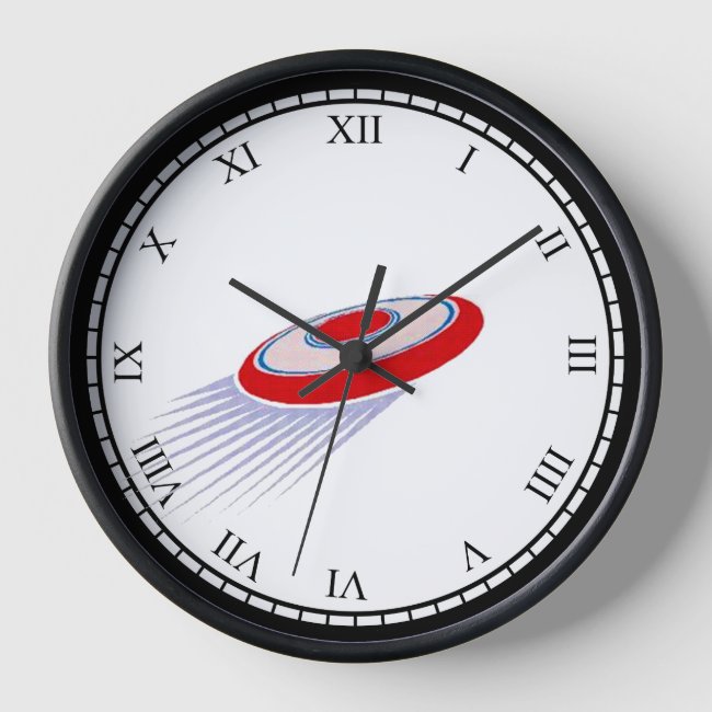 Black and Red Ultimate Frisbee Clock