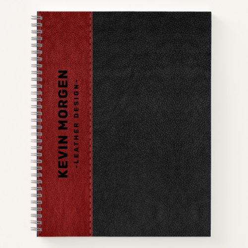 Black and red Vintage Leather Aged Look Notebook