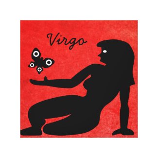 Black and Red Virgo Horoscope Sign Wall Art