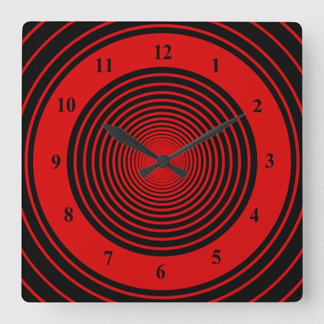 Black and Red Wall Clock - Choose Your Colors (Front)