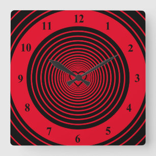 Black and Red Wall Clock with Heart Choose Colors