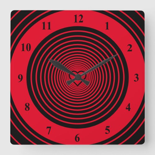 Black and Red Wall Clock with Heart Choose Colors