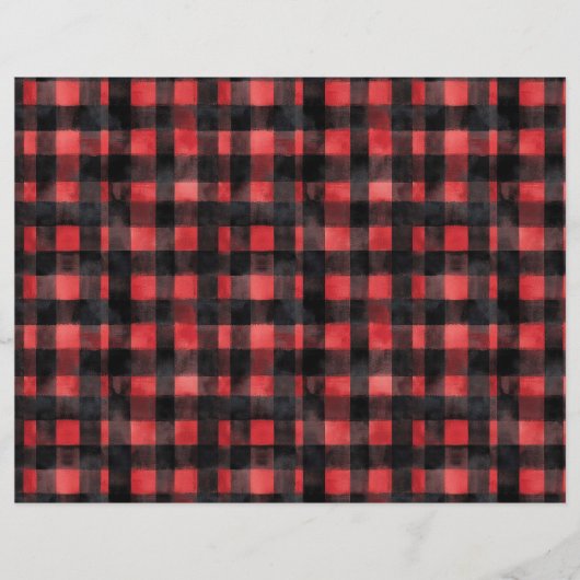 Black and Red Watercolor Plaid Design (Front)