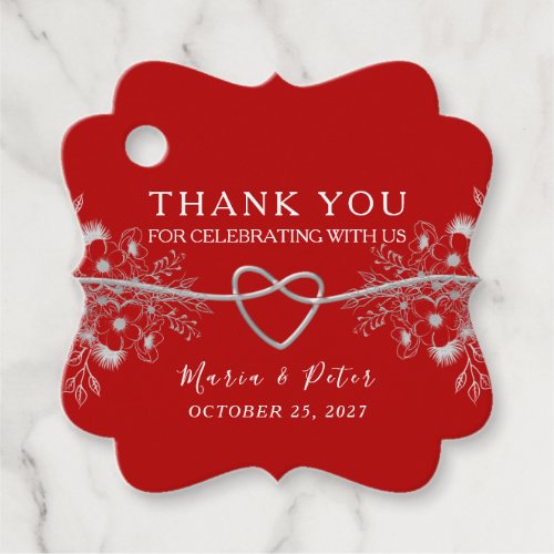 Black and Red Wedding  Favor Tags