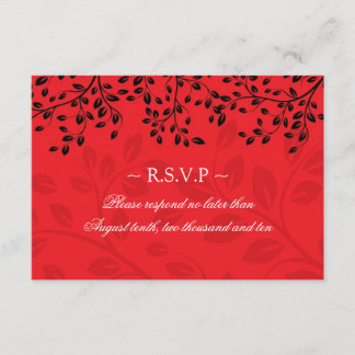 Black and Red Wedding Reply Cards
