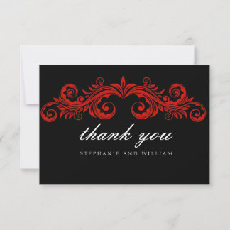 Black and Red Wedding Thank You Card