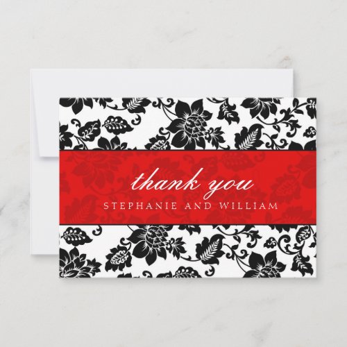 Black and Red Wedding Thank You Card