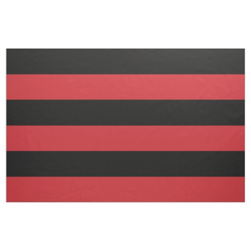 Black and Red Wide Stripes Large Scale Fabric