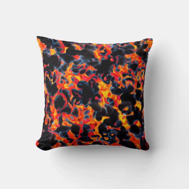 Black and Red Yellow Throw Pillow (Front)