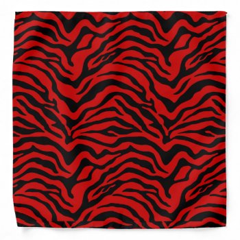 Black And Red Zebra Stripe Bandana by stickywicket at Zazzle
