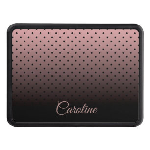 Black and Rose Dots Pattern Hitch Cover