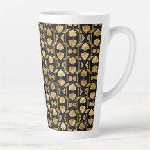 Black and Rose Gold Art Deco Large Latte Mug