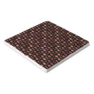  Black and Rose Gold Art Deco Marble Trivet