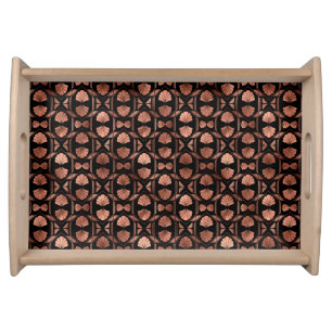  Black and Rose Gold Art Deco Small Serving Tray
