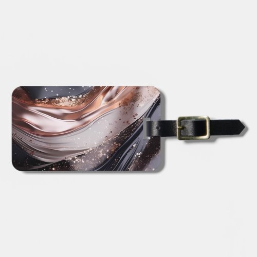 Black and Rose Gold Background Design Luggage Tag