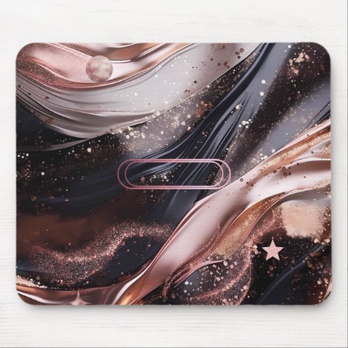 Black and Rose Gold Background Personalized Design Mouse Pad