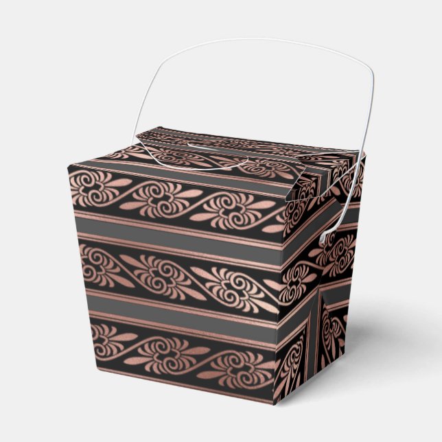 Black and Rose Gold Favor Boxes (Front Side)